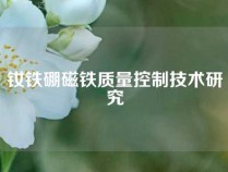 钕铁硼磁铁质量控制技术研究