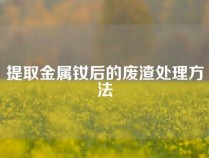 提取金属钕后的废渣处理方法