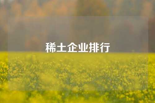 稀土企业排行