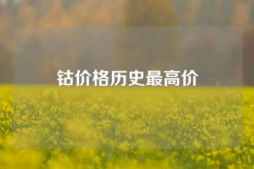 钴价格历史最高价