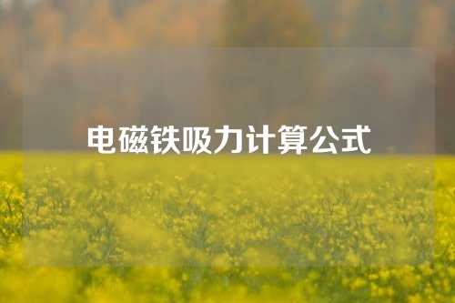 电磁铁吸力计算公式