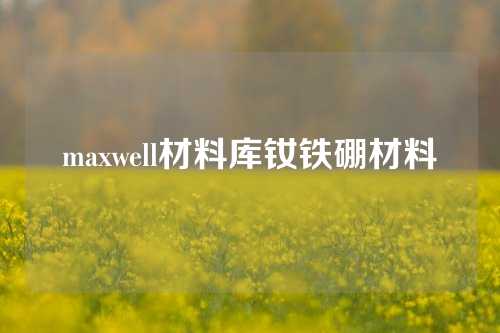 maxwell材料库钕铁硼材料