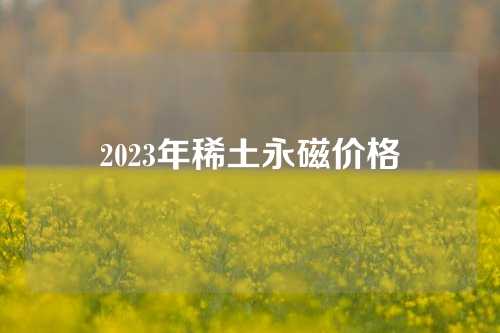 2023年稀土永磁价格